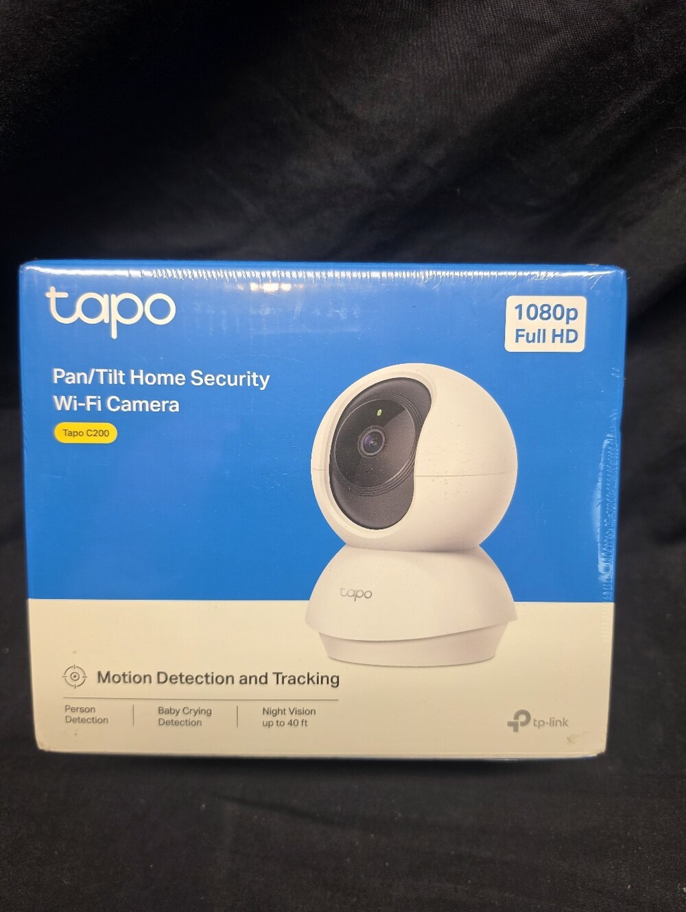 TP-Link Tapo C200 White & Black Pan/Tilt Wi‑Fi Security Camera (Boxed)